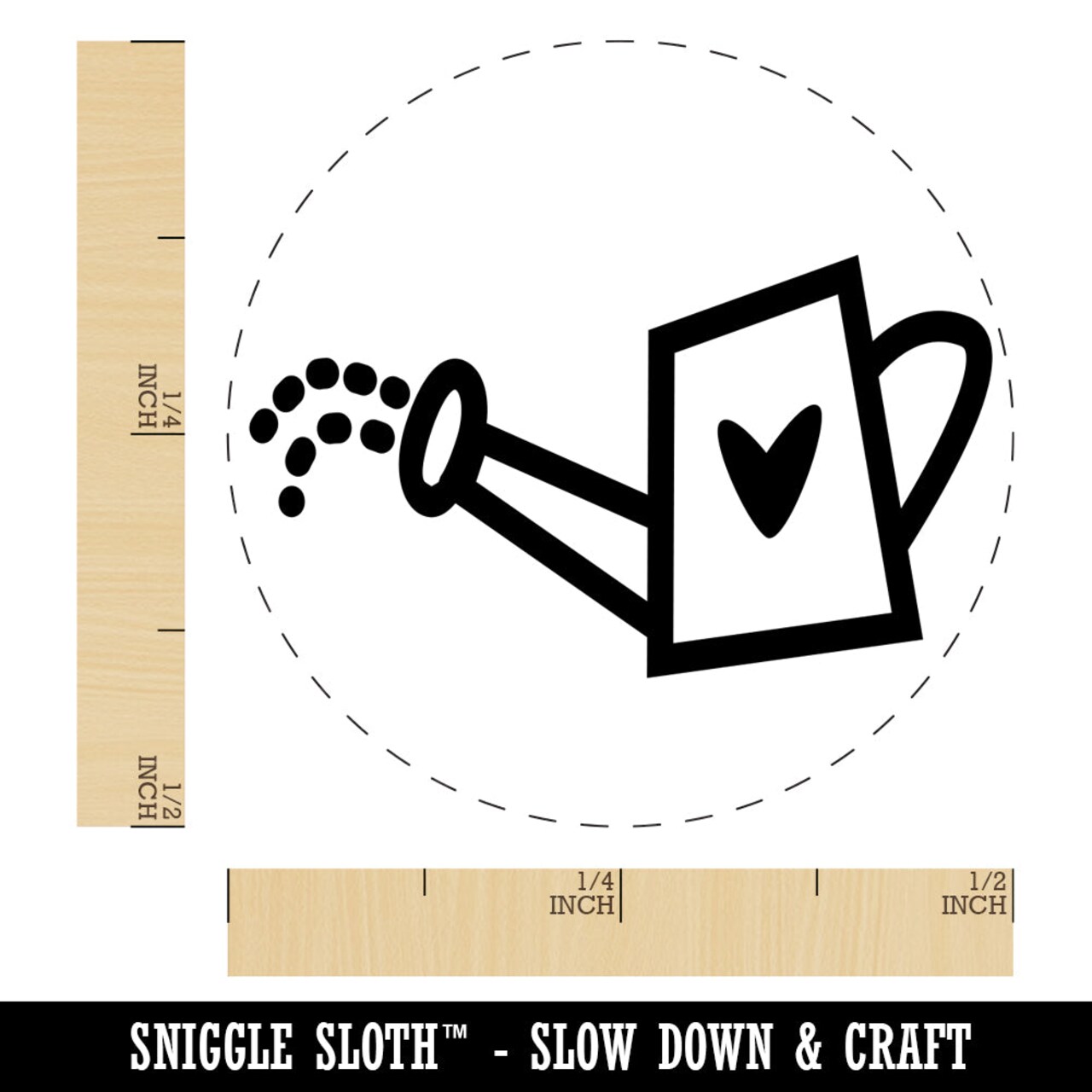 Watering Can Heart Gardening Plants Self-Inking Rubber Stamp for Stamping Crafting Planners